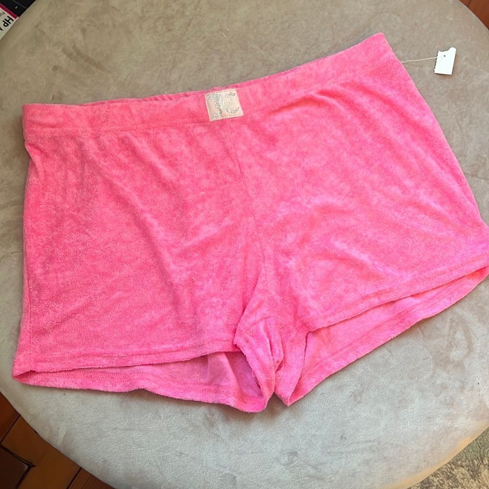 NWT JC Sz L *Juicy Couture* Barbie Pink Thin Terry Shorts